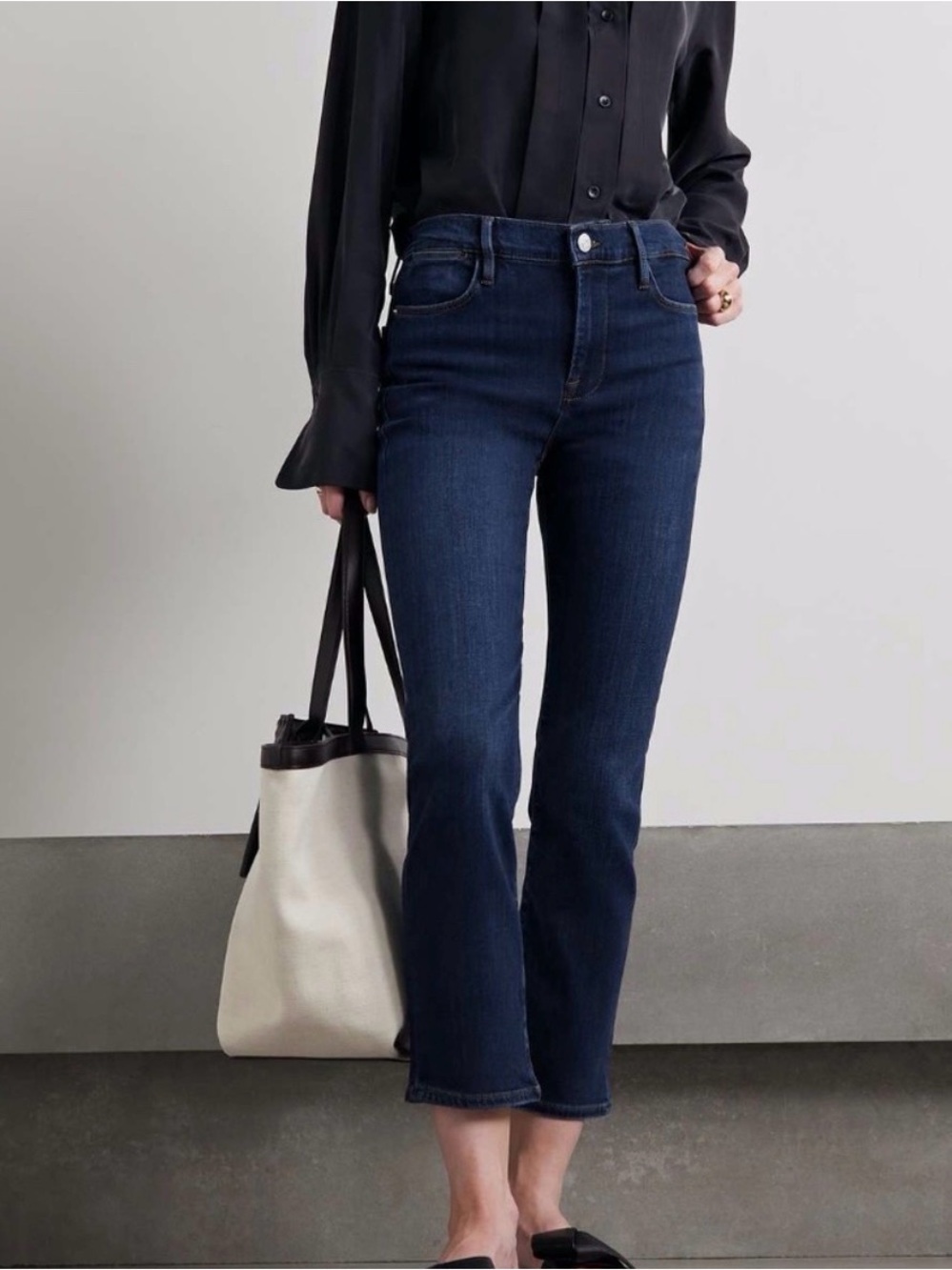 *FRAME DENIM* Dark Blue Le High Straight Leg Denim Jeans Size 25